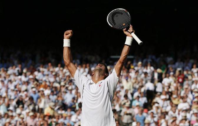 Ce l'ha fatta: Novak Djokovic  di nuovo in finale a Wimbledon. Reuters